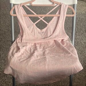 LOFT Light Pink Crisscross Back Tank